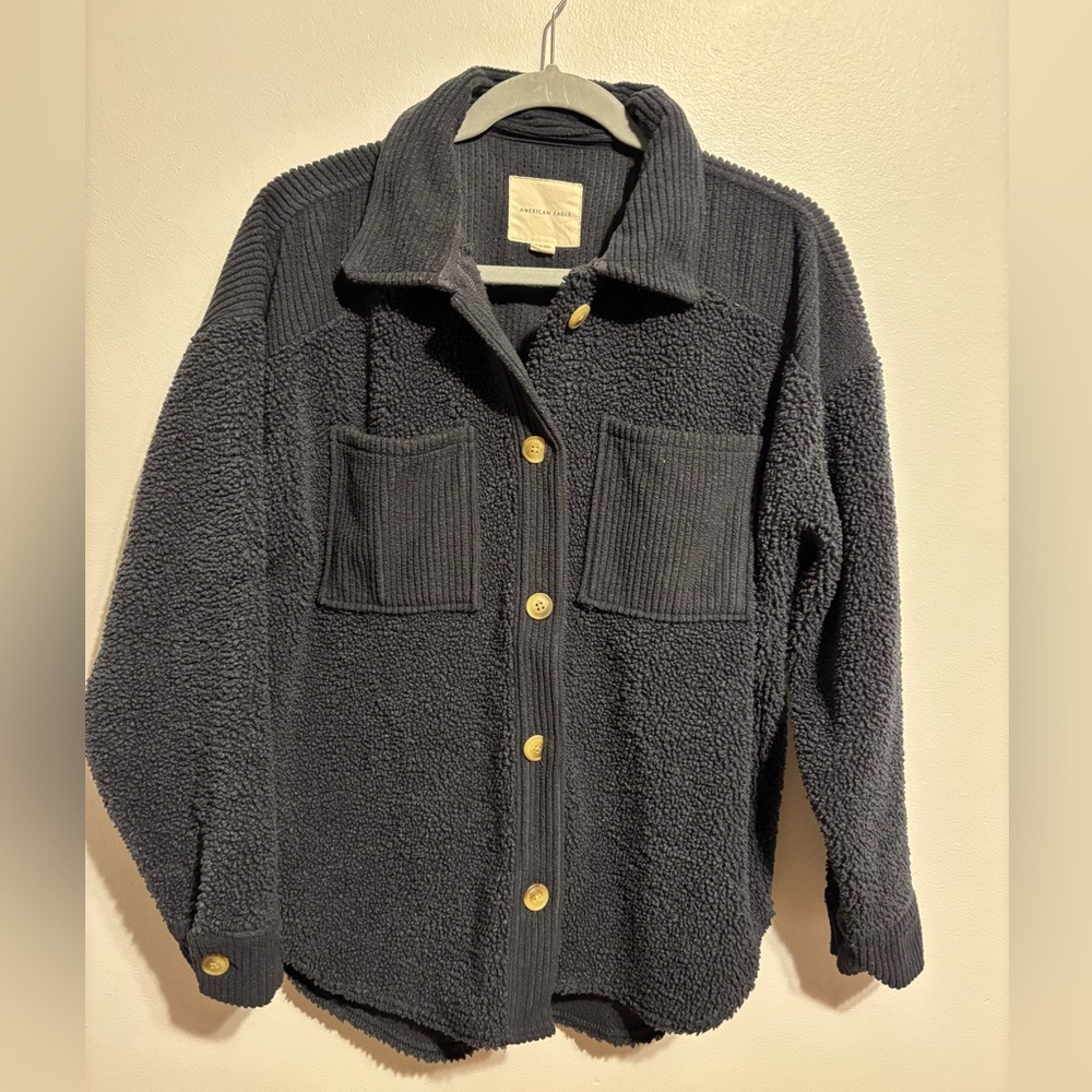 American Eagle Sherpa Button Up